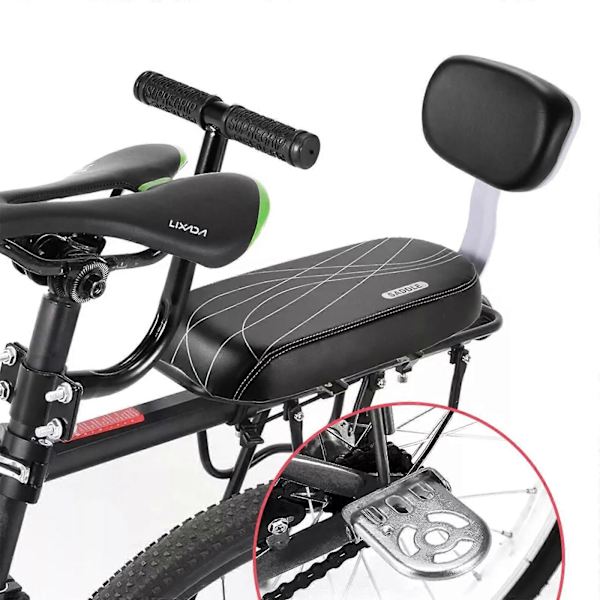 Premium Saddle with Backrest | Child Seat Set | MTB Rear Rack | Comfortable & Safe Saddle Saddle