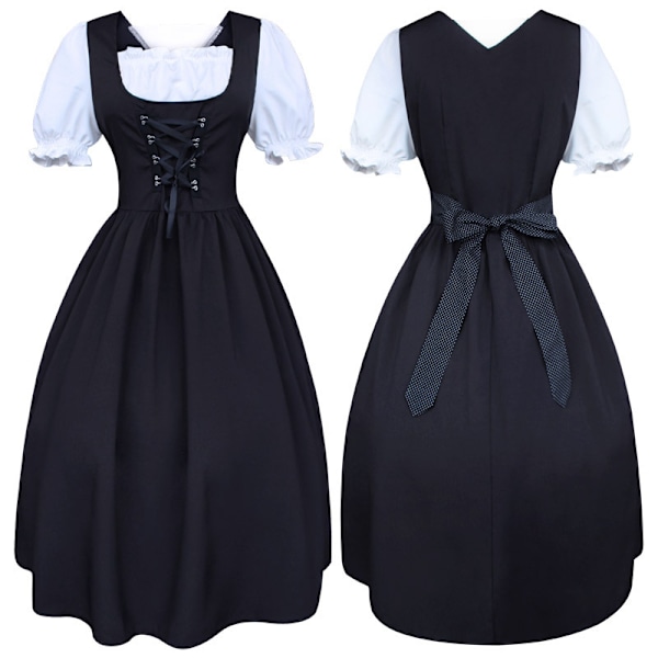 Naisten vetoketjullinen korkeavyötäröinen slim bow MJ51 kontrastivärinen suorituskykyinen puku iso heilurihame skirt XXL