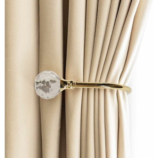Gardin Tiebacks Vægkroge U Metal Gardin Tiebacks, Metalliske Gardin 2 Pak (Small, Guld)