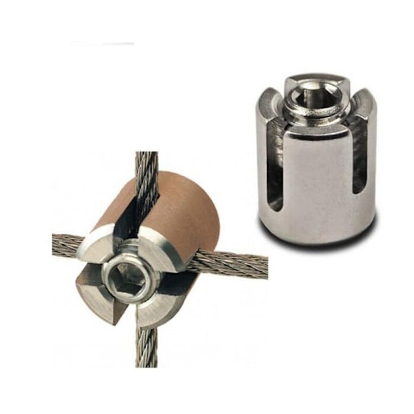 Pakke med 5 kabelklemmer i rustfritt stål (A4) - For 2 mm kabel - M8 (for 2 mm kabel)