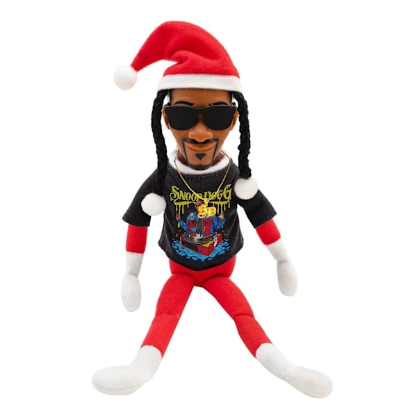Snoop On A Stoop Tomtedockor Svarta Tomtedockor 11,8 Tum Handgjorda Hip Hop Dockor Plyschleksaker Gåvor För Hemmet Dog red