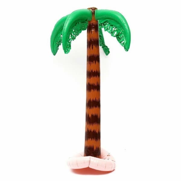3x oppblåsbar palme - tropisk dekorasjon - brun/grønn - 90 cm
