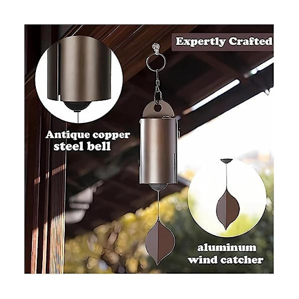 Deep Resonance Serenity Bell Windchime, Metallvindklokker Utendørs Dyp Tone, Unik Lav Tone Vind C