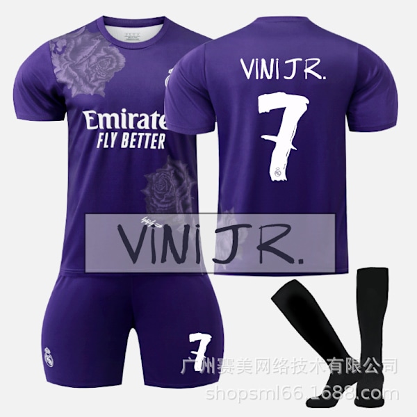 Real Madrid Y3 violetti yhteistyömallisto 5 Bellingham 7C Row Vinicius No. 10 jalkapalloasu Purple 7 Winnie Socks 30#XS