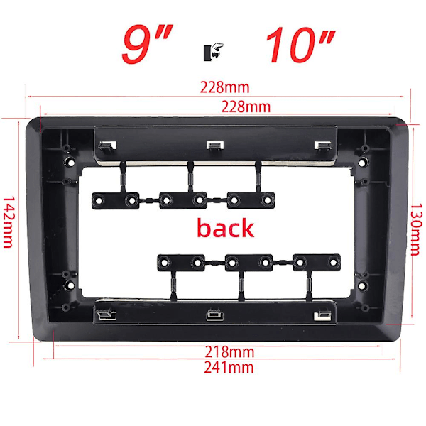 9'' 10'' til 7'' bilradio ramme for universell 2 Din Android spiller ramme 7'' transform ramme 10'' til 9'' panel konverteringer