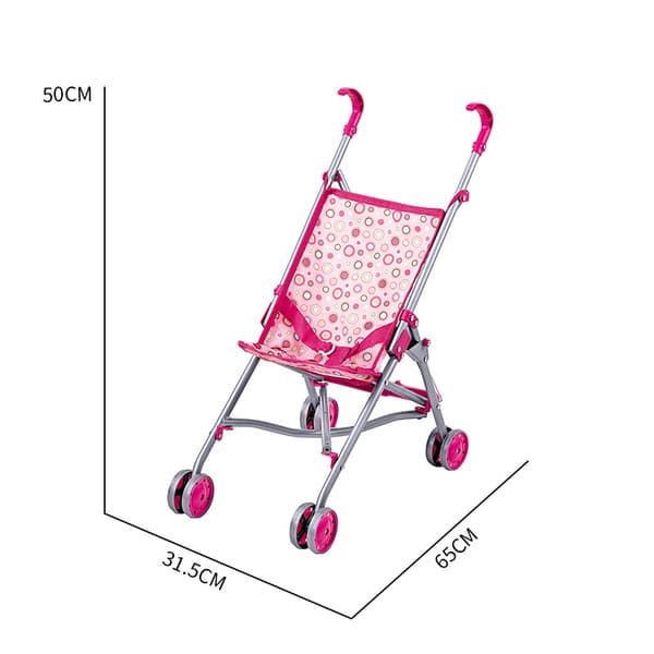 Lekset med hopfällbar dockvagn, docksäng, dockstol, snurrande docktillbehör (vagn) Stroller