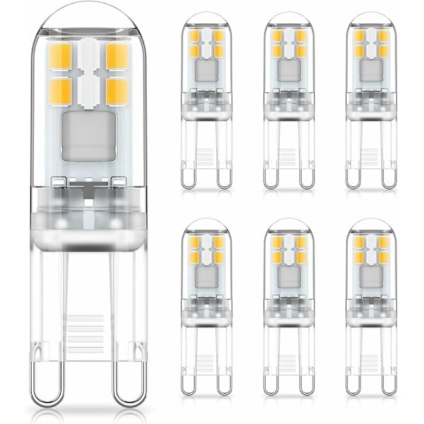 G9 LED-lamput 1,5 W vastaa 20 W halogeenivaloa, luonnonvalkoinen 4000 K, AC 220-240 V, ei himmennettävä, mini hehkulamppu, ei välkyntää, 6 kpl