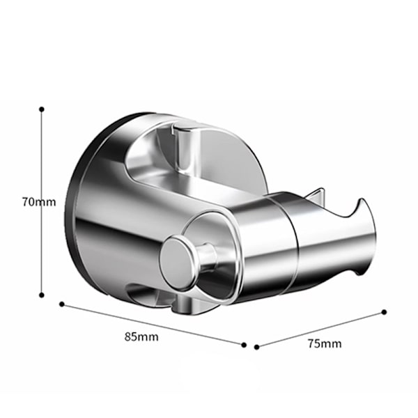 Adjustable Shower Head Holder with Suction Cup - Silver Finish 83