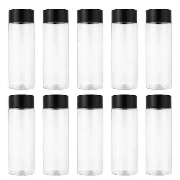 10 pcs Plastic Juice Bottle Transparent Coarse Grain Storage Container Beverage Bottle