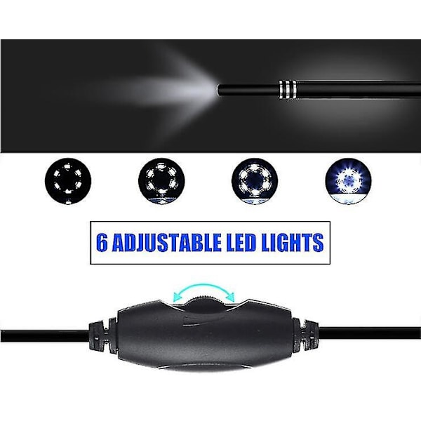 3,9 mm:n ultraohut kannettava USB-otoskooppikamera HD 720p 6 LED