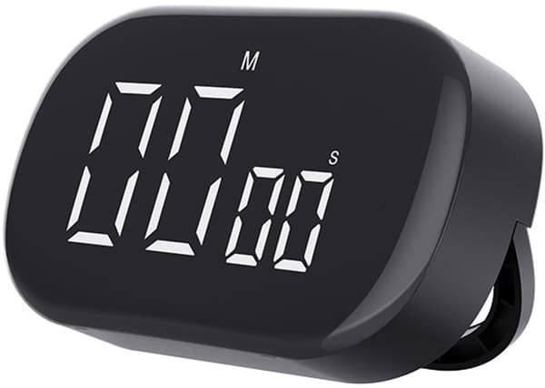 Digital køkkentimer, nedtælling og stopur, lydløs tilstand, 90 dB alarm, magnetisk montering, til madlavning og studie, sort