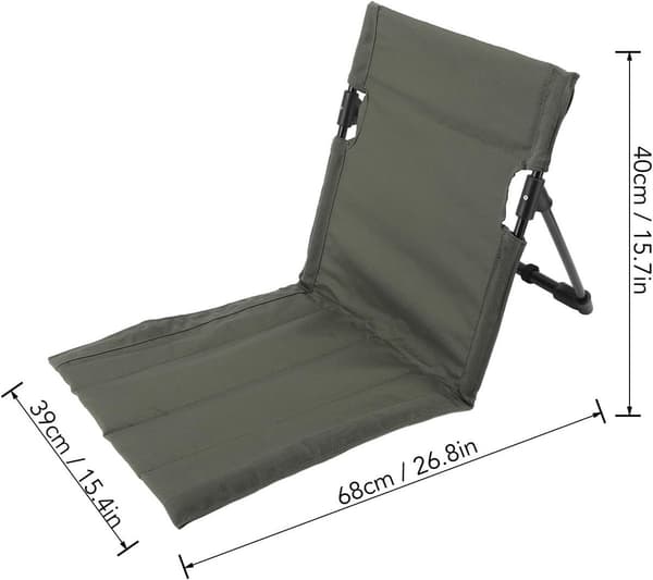 Vikbar strandstol - Bärbar, aluminiumram, 600D Oxford - med bärväska - 68*39*40 cm - Grön