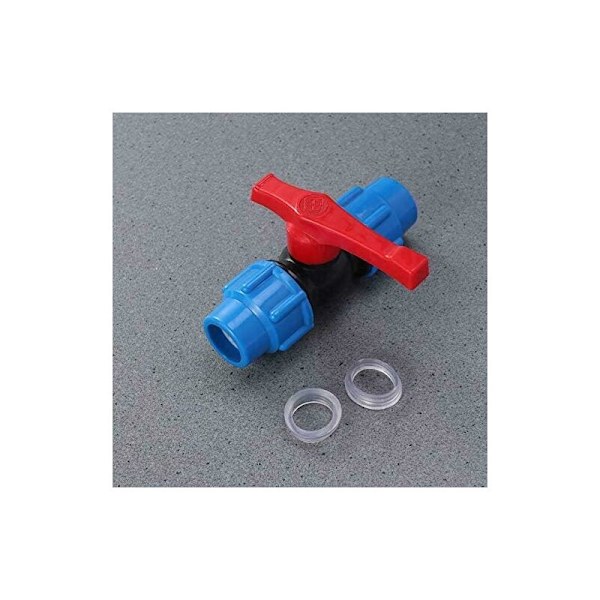 MDPE Plast Kulventil - Kompressionsrörkoppling med Inline Kulventil - För Användning med Vattenrör - 32mm
