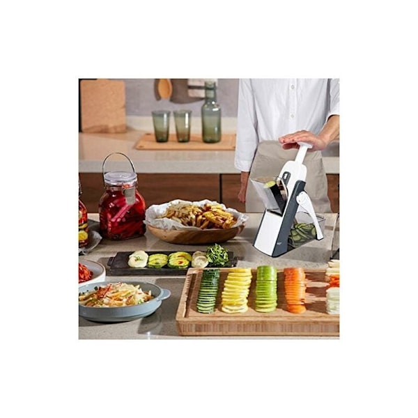 Multifunktionell grönsaksskärare: Skivar, Julienne, Tärnar, Pommes frites-blad i rostfritt stål för lök, morötter, potatis, tomater, frukt