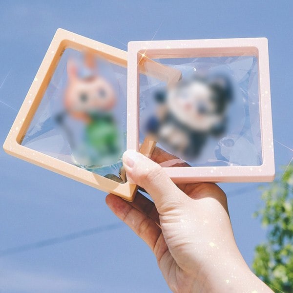 IC 1 stk Anime Figurer Display Case Med Base Klar Plast Blind Bo Sort