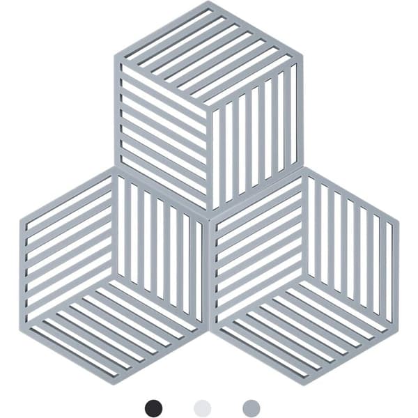 Köksgrytunderlägg Silikonskyddsmatta Teffa (Grå, Hexagonal Raya: 160x138x8mm)