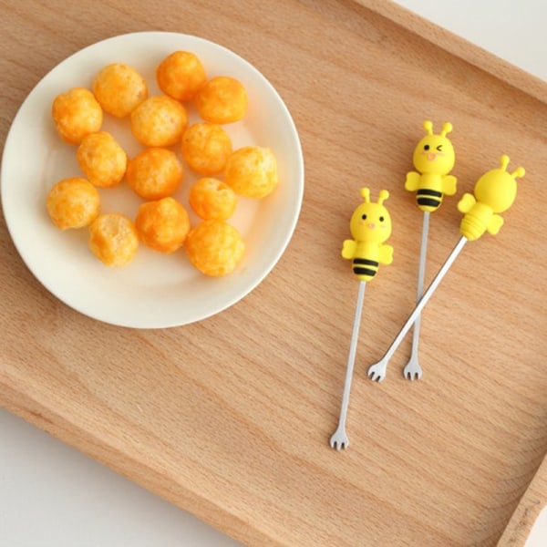 IC 7 st/set Mini Bi Fruktgaffel Rostfritt Stål Tårta Dessert Sallad