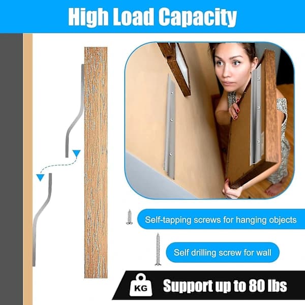 French Cleat Hanger, 2pcs Z Bar Interlocking Wall Mount Bracket Picture Hanging Hardware Kit For Hanging Pictures