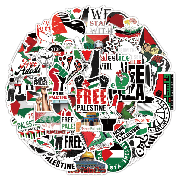 100 Pcs Free Palestine Stickers Decal Gift for Motorcycle Car Bicycle Suitcase