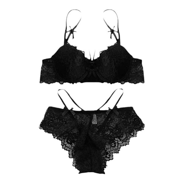 Fransk romantisk sløjfe bh sæt ren begær pigeundertøj med stålring push-up åndbar bh White single piece ⚑ XL (8B) ⚑