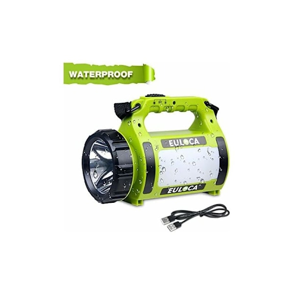 Uppladdningsbar Vattentät LED-ficklampa, 2600mAh CREE LED 3 i 1 Kraftfull, Bärbar Spotlight Campinglampa, Lykta USB-kabel Ingår för Vandring