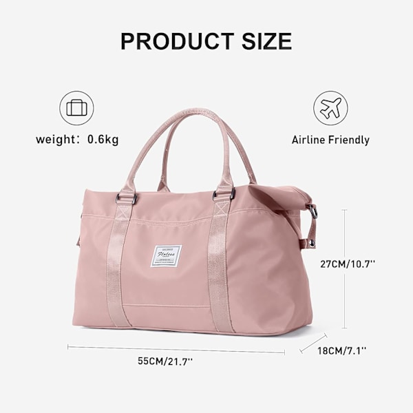 Sports Reise Duffel Bag Kvinner Stor Gym Bag, Weekend Bag Fly Carry On, Kvinner Strand Bag Overnatting Bag