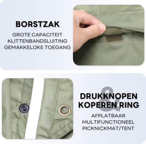 Vandtæt regnponcho, 210T polyester PU, hurtigtørrende vindtæt, unisex til vandreture og cykling, one size, skovgrøn