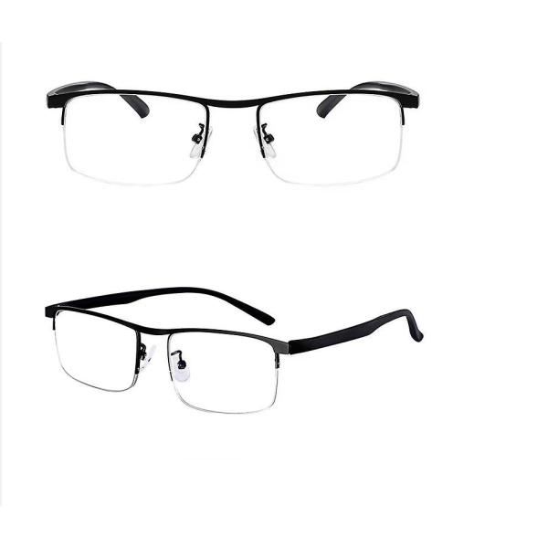 Wabjtam Multifocal Progressive Läsglasögon Herr Dam Anti Blue Uv Protect Glasögon Halvbåge Automatisk justering Glasögon +200