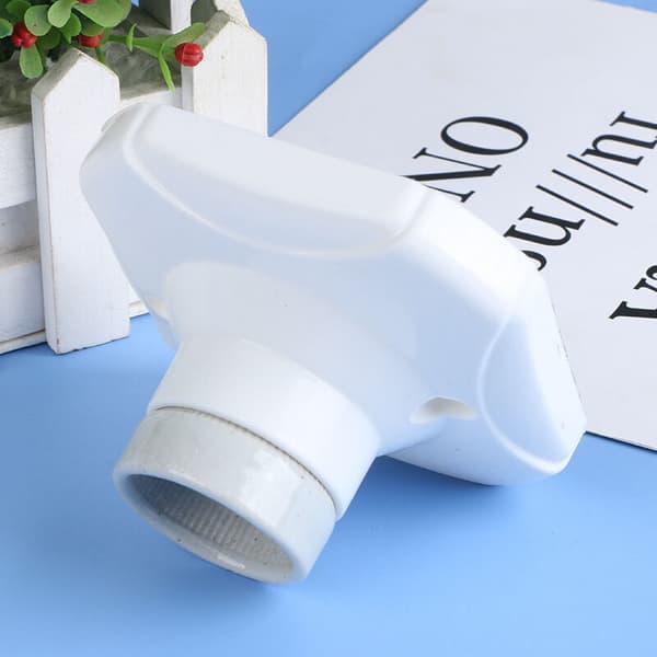 2-pack E27 LED-glödlampssockel, E27 keramisk sockel och plastbas, E27 väggsockel, vit E27-sockel med ring för entré/tak/balkongbelysning