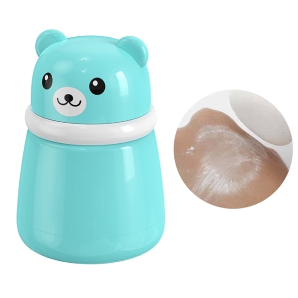 IC Tecknad Björn Puff Tom Ask Puderpuff Fodral Portabel Kroppspuder Rosa