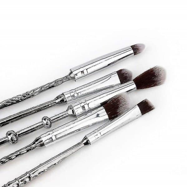 Harry Potter Makeup Pensel Sæt, 5 Pensler - Sølv og Lilla