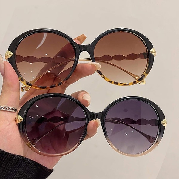 IC Trendy Klassiske Solbriller med Rund Ramme til Kvinder Vintage Gradient A5
