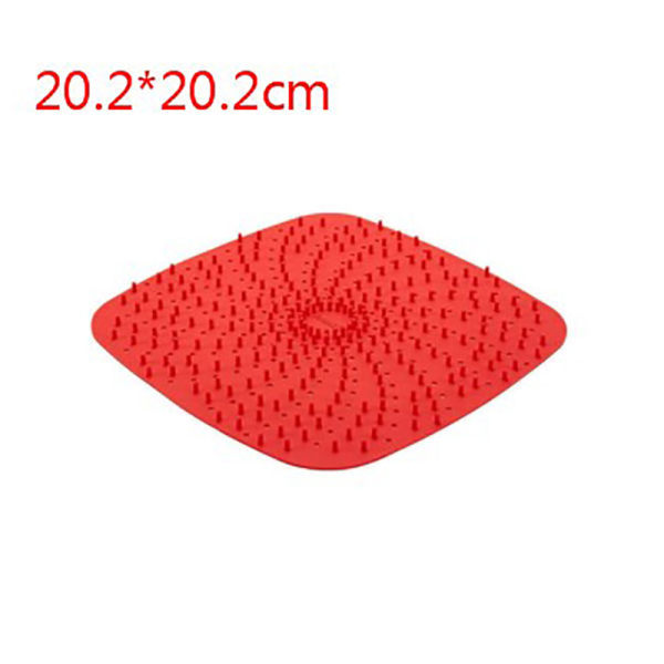 IC Genanvendelig Silikone Air Fryer Liner Måtte Non-Stick Steamer Pad Bage rød firkant