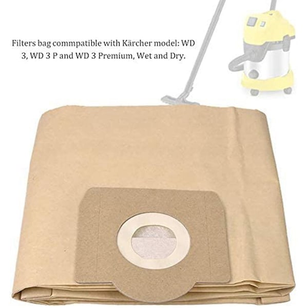 10 kpl 6.959-130.0 Paper Filter Dust Bag A 2201/2204/2504 WD3 WD3P märkä- ja kuivaimuriin