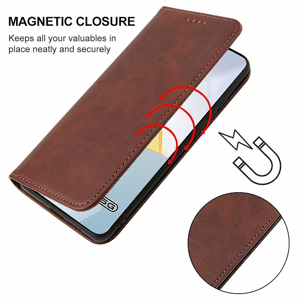 Magnetiskt stängbart läderfodral för Vivo Iqoo 9 Se