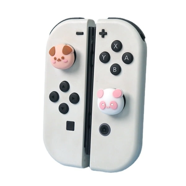 För Nintendo Switch Puppy Panda Rocker Cover NS Silicone Lite Handtag Cap OLED Key Cap