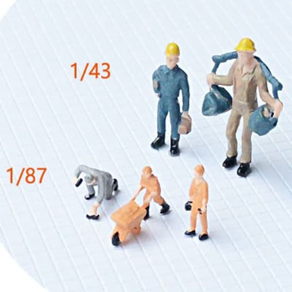 10/25 kpl Rakennustyöntekijöiden malli Rakennusihmishahmot 2 2 2 2