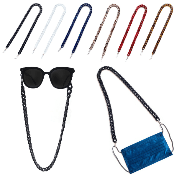 2 st Blue Bag Strap Chains (76,5 cm), Resin Bag Rem Ersättningskantkedjor med hummerspännen för att tillverka handväskor