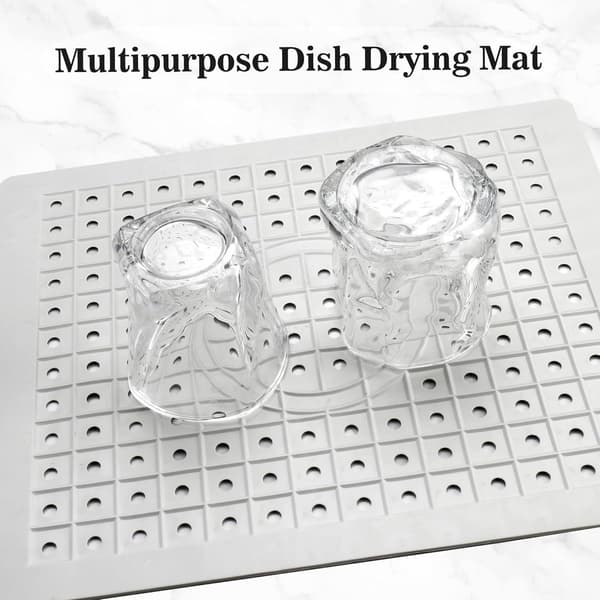 31*26 cm diskbänksmatta - dräneringsmatta, halkfritt gummi, snabbdränerande galler - vit