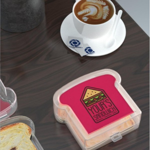2 stk. populær, bærbar toastbrød-sandwichboks i hvetestrå pink