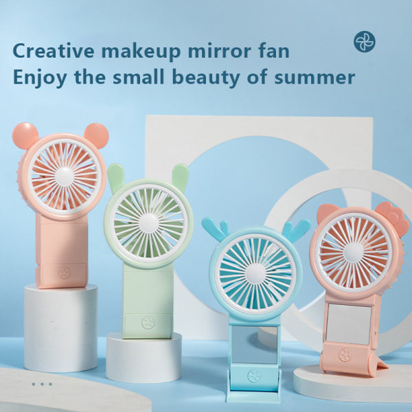 IC Med Beauty Spejl Mini Blæser USB Genopladelig Håndholdt Makeup Mi A3