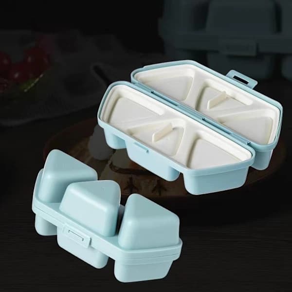Trekantet Onigiri Form Madkasse PP Sushi Risbold Beholder til Picnic Arbejde Snacks Blå 21 x 4.3cm Blue 21x4.3cm