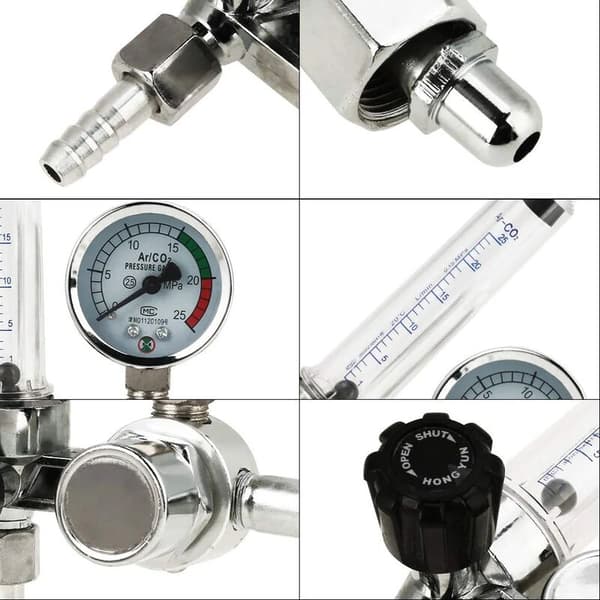 Argon Regulator 0-25MPa Argon Gas Tryckregulator Argon Gasmätare för Mig Wig Svetsning