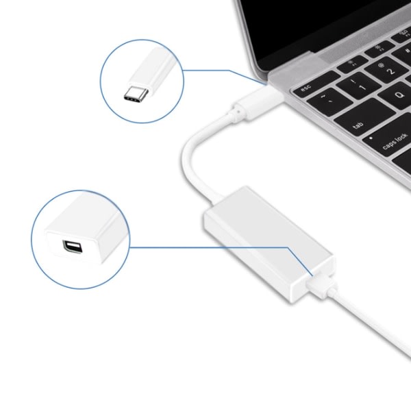 Thunderbolt 3 USB 3.1 till 2 adapterkabel för Windows Mac Os Bh White Betterlifefg