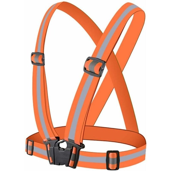 Reflexväst Hög Synlighet Reflex Säkerhetsväst Kit Bälte för Löpning Jogging Utomhus Motorcykel, Orange