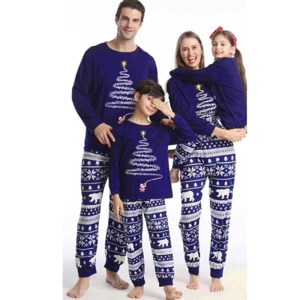 Jul Matchande Familj Pyjamas Pyjamas Klädset Pappa Mamma Och Jag Kläder Matchande Klädset till nyår Kostym Baby Red Mother M