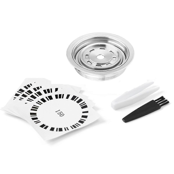 Kaffekapseladapter i rustfrit stål til Nespresso Vertuo til Originale Kapsler til Hjemmebrygning Sølv Silver