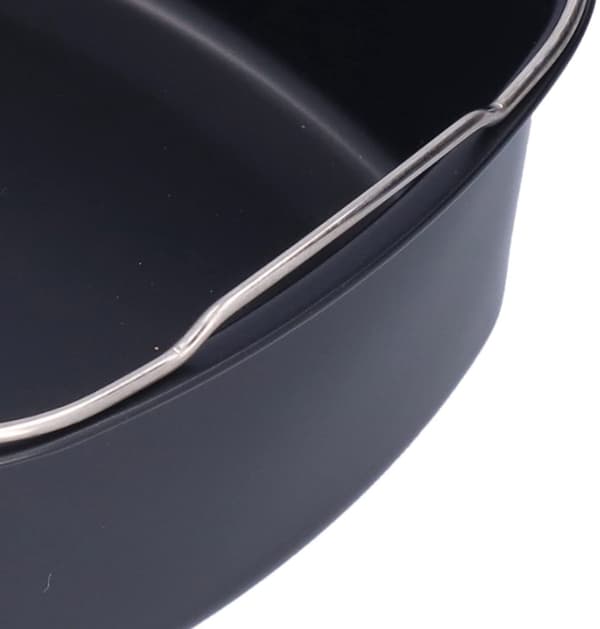 Airfryer kageform, non-stick aluminiumsstål bagekurv, ovn- og mikrobølgesikker, til hjemmekøkkenbagning, sort
