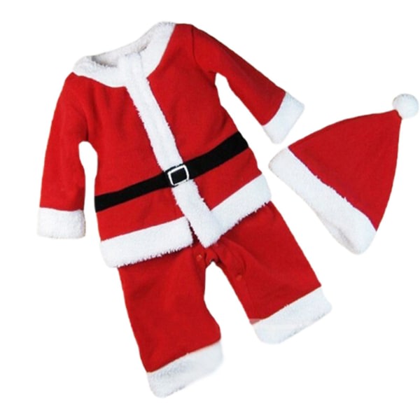 Barn Pojkar Flickor Jultomten Klänning Set Outfit Kostym för Xmas Baby Toddler Barn（130cm，Pojkar）