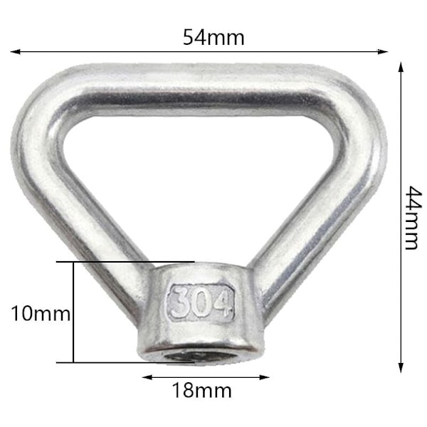 Lyftögla 8st M8 Ringmutter Skruvmutter Silver 304 Rostfritt Stål Triangelringmutter Lyftring Ögla Mutter Fäste M8 Hona Ringmutter